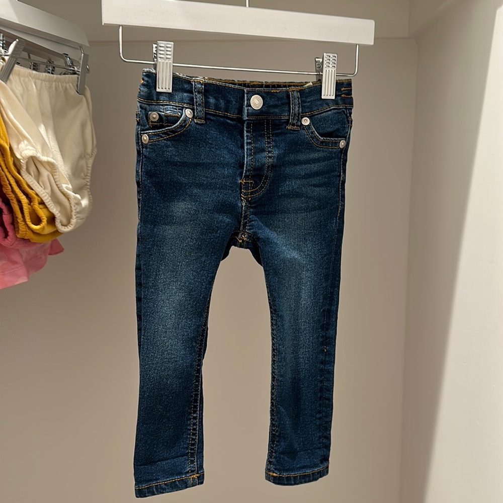 7 for all mankind dark blue denim pants, size 24 months